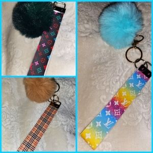 Key fobs with pom poms